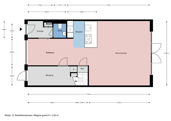 Floorplan - Robijn 13, 2371 LC Roelofarendsveen